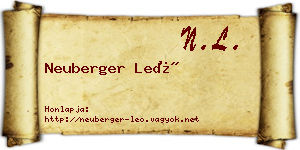 Neuberger Leó névjegykártya